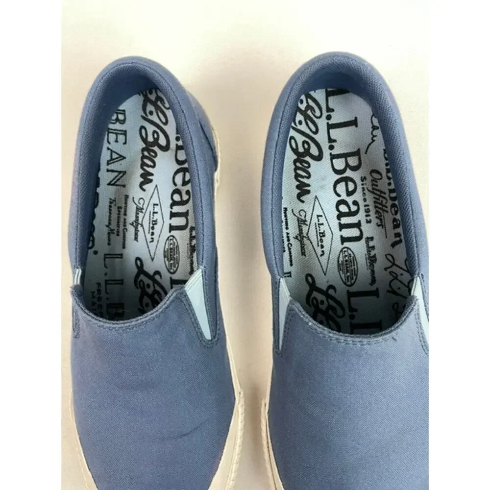L.L.Bean Bayside Canvas Slip-On Sneakers Blue Womens 9 Casual Comfort Shoes